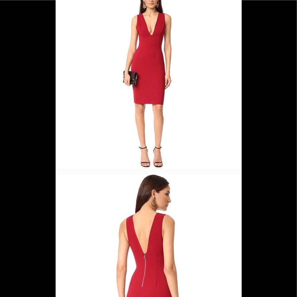 Alice & Olivia plunging red dress